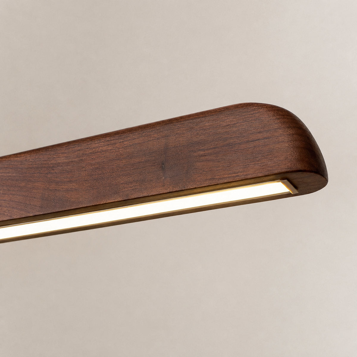 Walnut Wood Linear LED Pendant Light