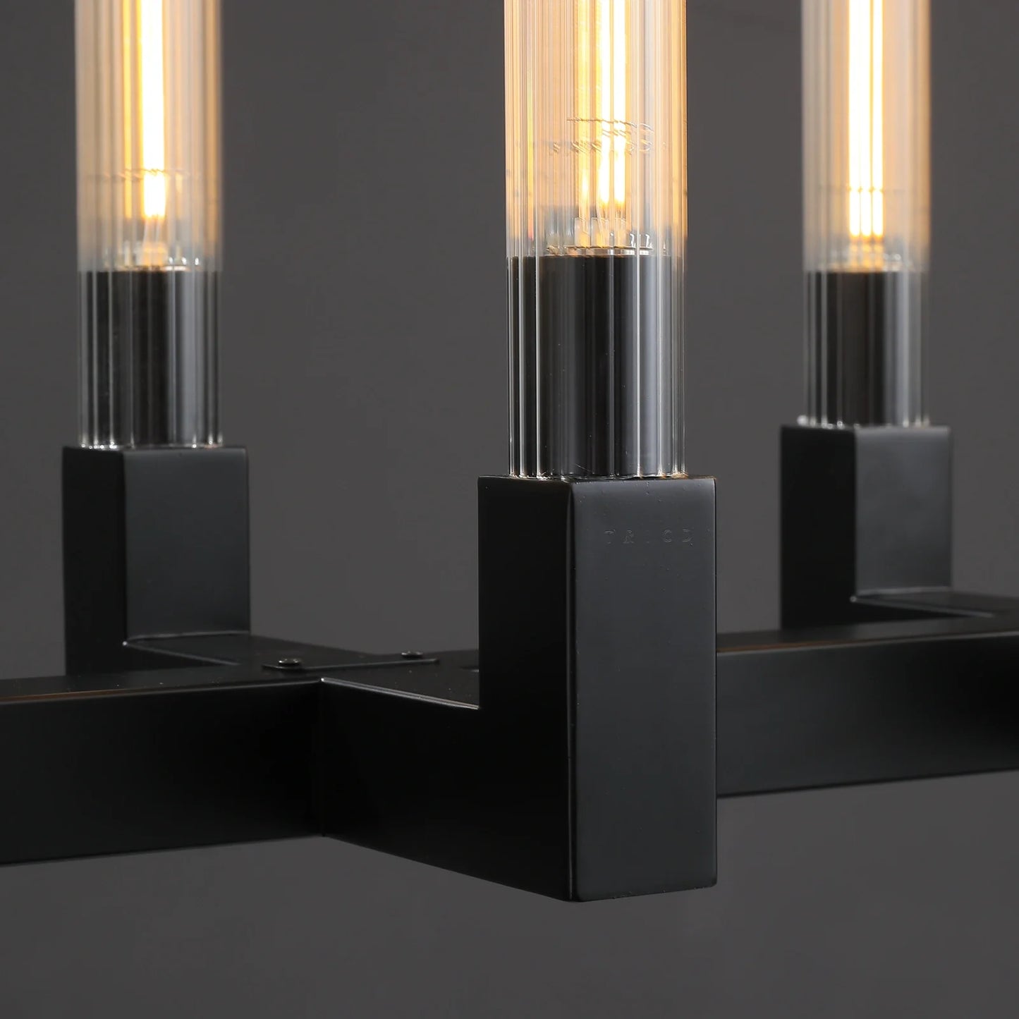 Cannel Glass Linear Chandelier 55"67"