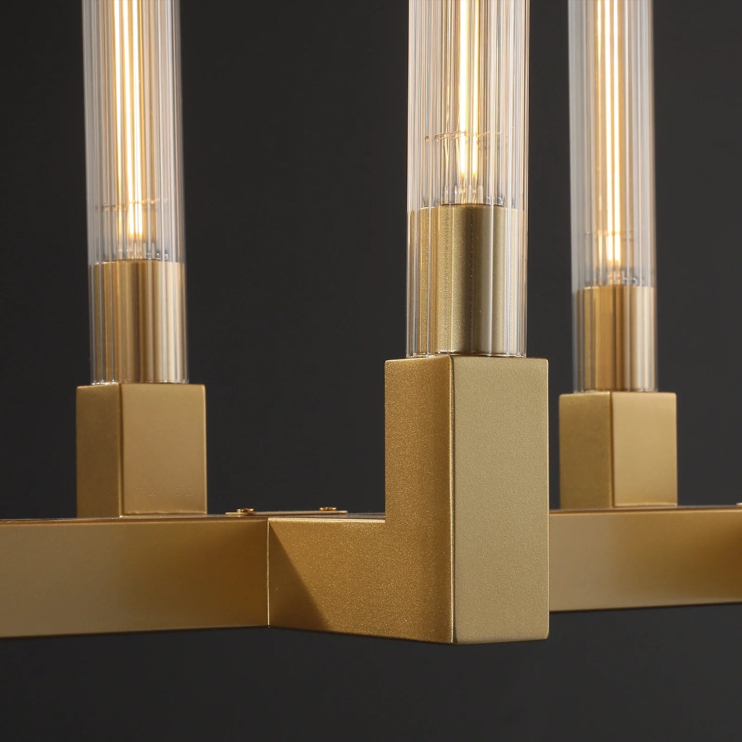 Cannel Glass Linear Chandelier 55"67"