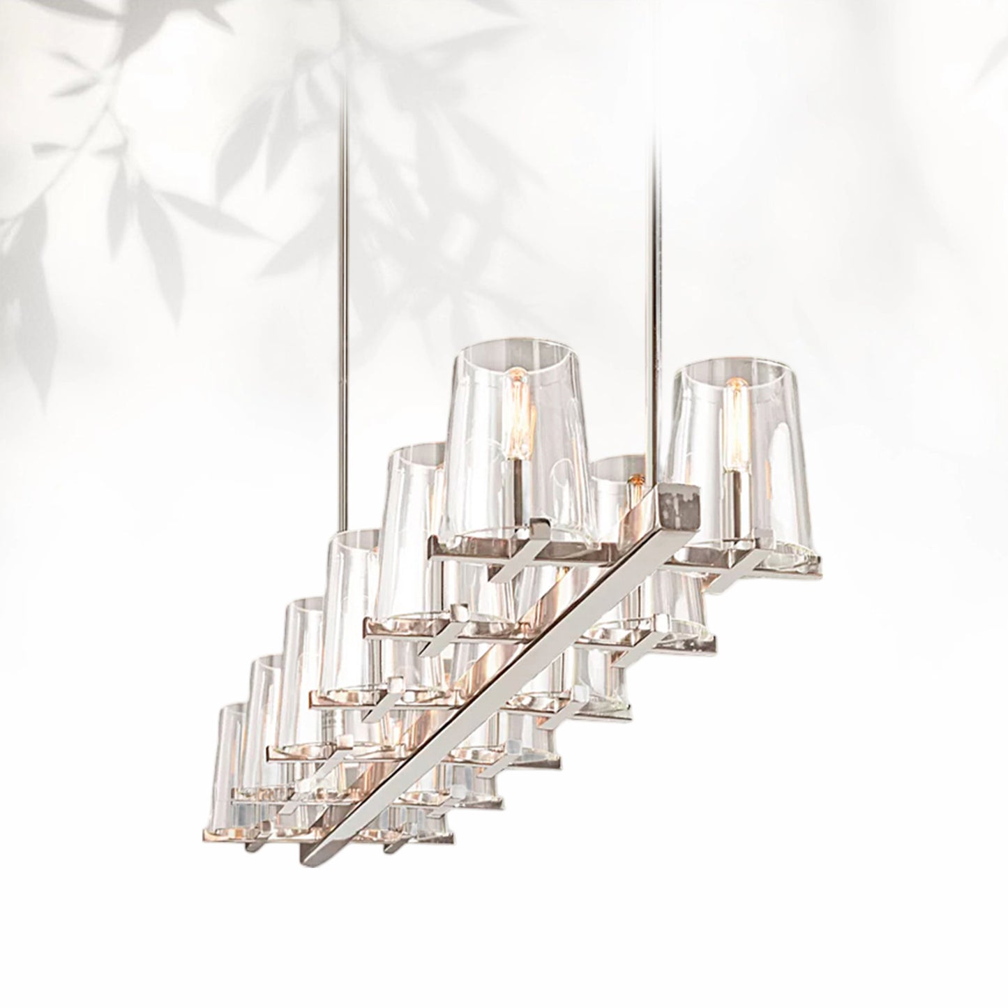 Paricia Glass Linear Chandelier 49"60"
