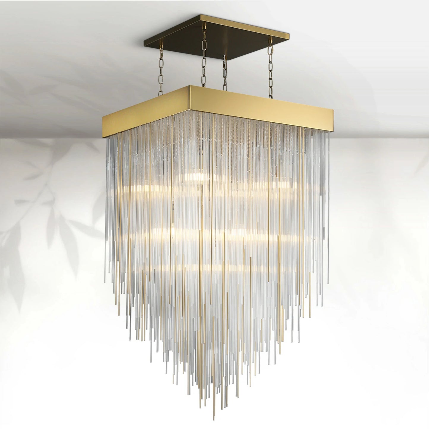 Casa Modern Glass Square Chandelier 20", 30"