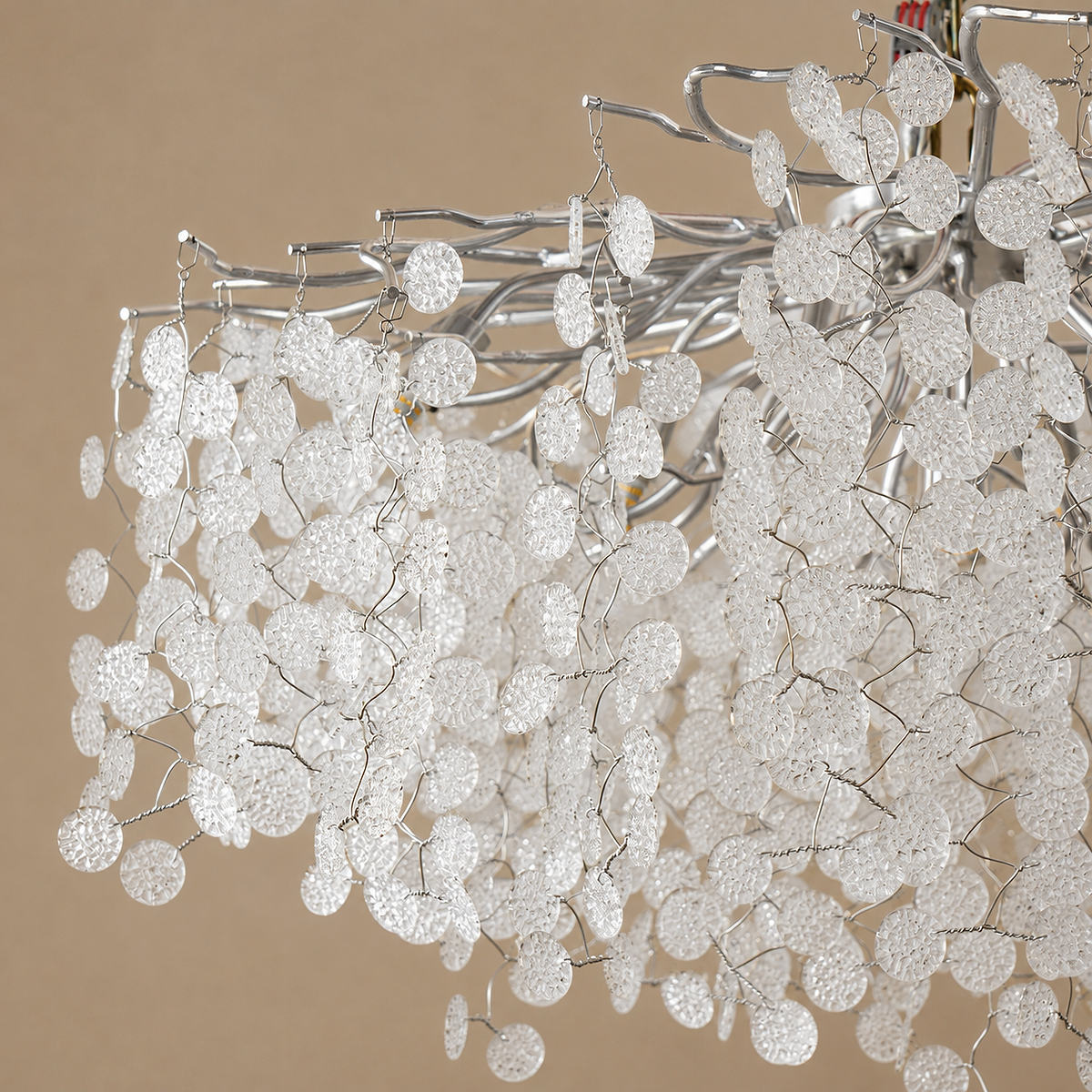 Frosted Glass Disc Branch Ceiling Lamp