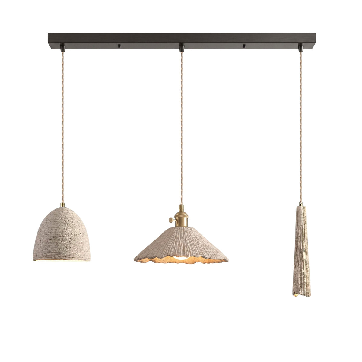 Raw Texture Cement Pendant Light Collection for Dining Room & Living Room
