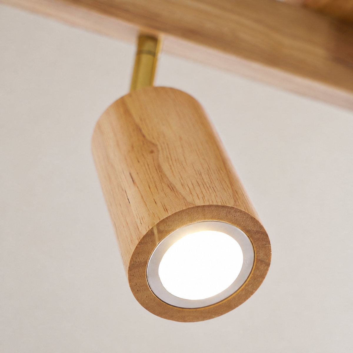 Natural Wood Beam Light Spotlight, L 5.1~47.2-Inch x H 8.7-Inch, Wood, Warm Light for Living Room & Bedroom