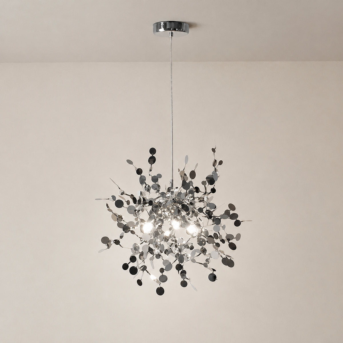 Tricolordeer Polished Disc Stainless Steel Pendant Lamp