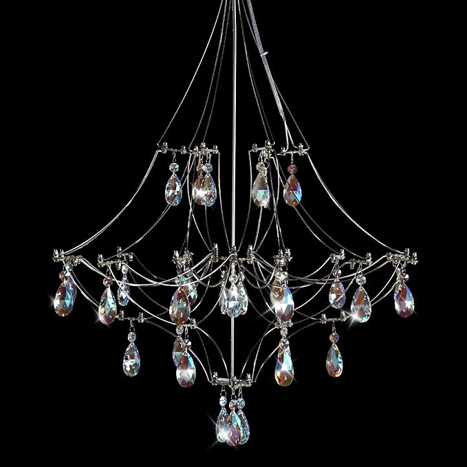 Crystal Chandelier 23.6 inch Sliver Round Chandelier