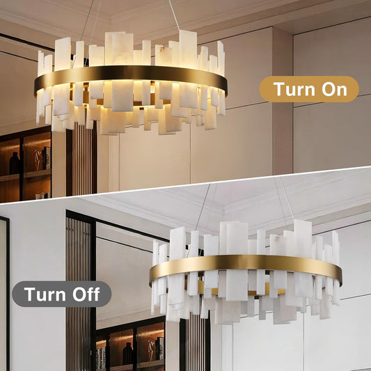 Alabaster Round Chandelier