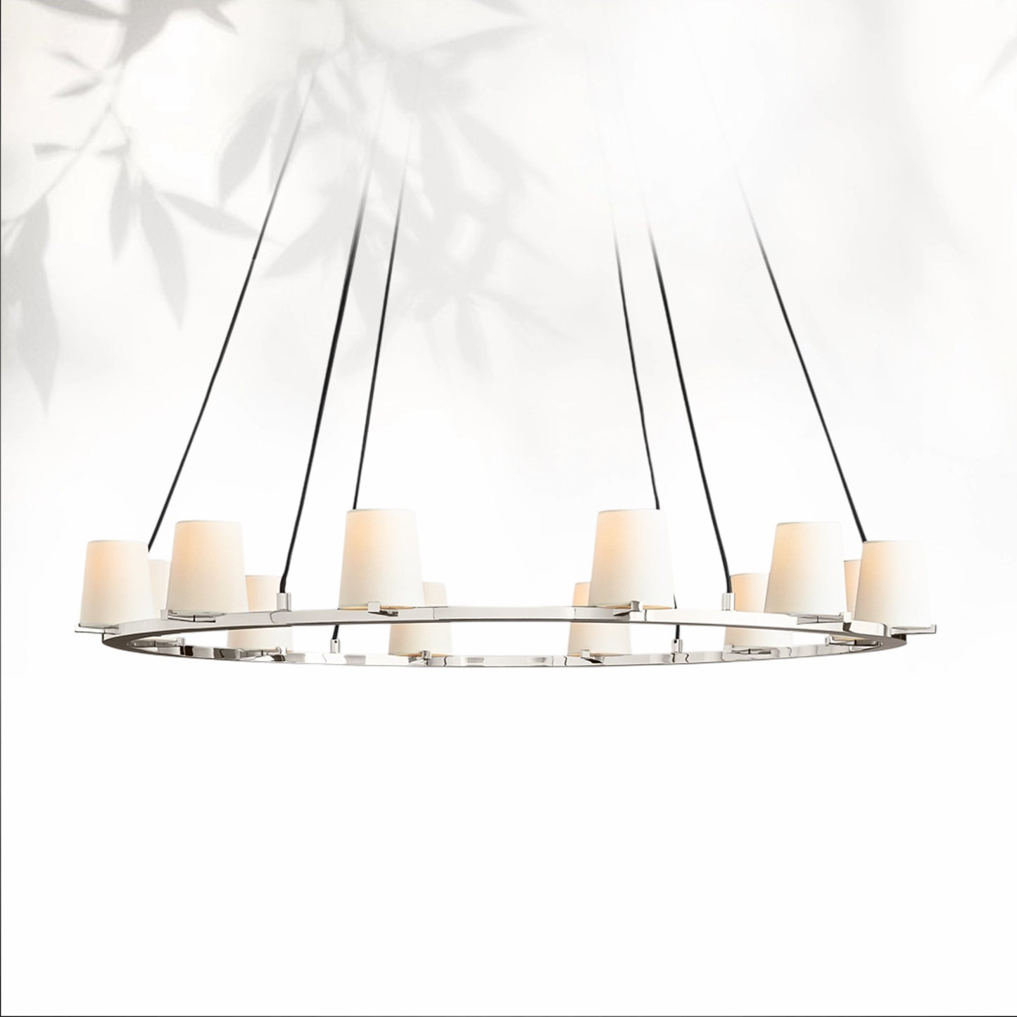 Paricia Fabric Shade Round Chandelier 36" 48" 60″