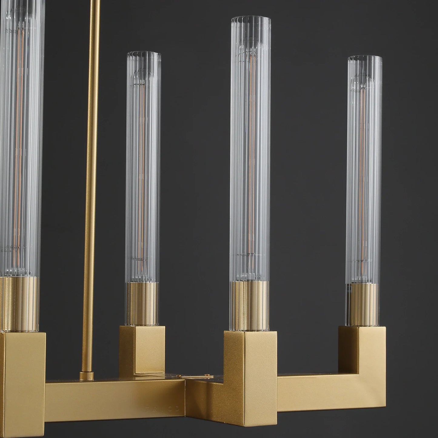Cannel Glass Linear Chandelier 55"67"