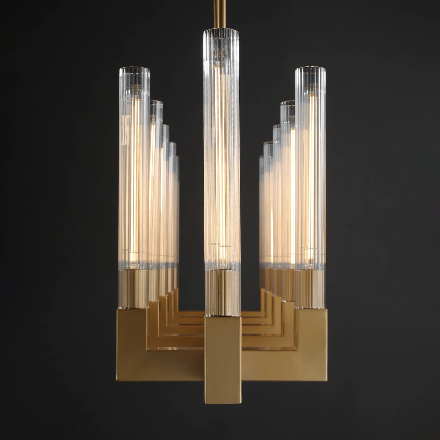Cannel Glass Linear Chandelier 55"67"