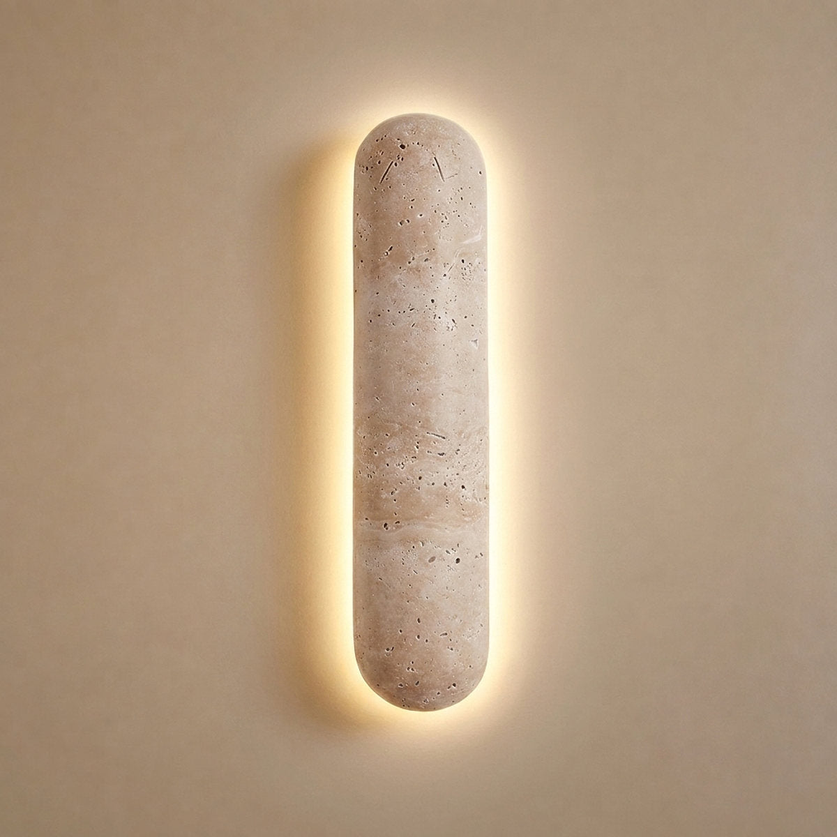 Liora Travertine Wall Lamp, 3.1-Inch x H 13.8~35.4-Inch, Yellow Travertine, Warm Light for Living Room & Dining Room