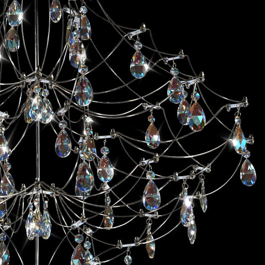 Modern Crystal Raindrop Chandelier - 31.5 Inch Silver