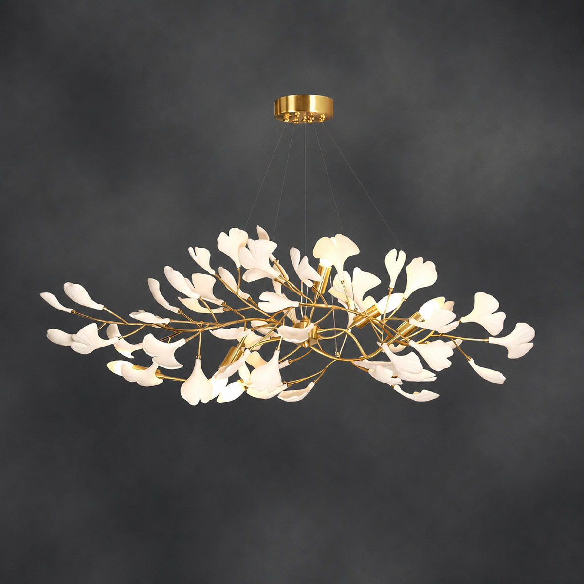 Porcelain Leaf Horizontal Branch Chandelier