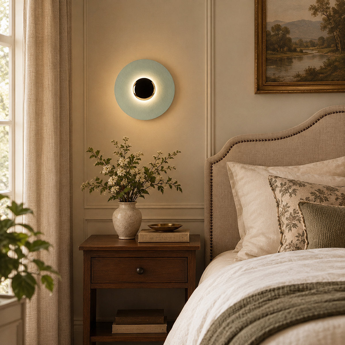 Simplicity Glow Wall Lamp, 11.8~23.6-Inch x H 11.8~23.6-Inch, Orange & Chrome, Warm Light for Living Room