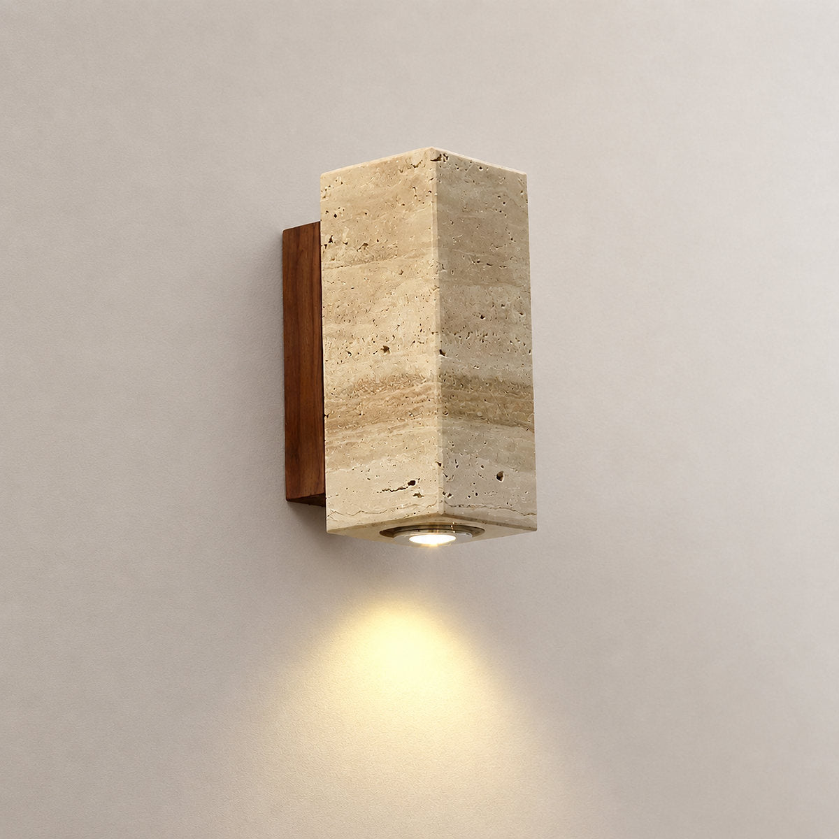 Blend Plug-in Wall Lamp, 2.6-Inch x H 9.1-Inch, Walnut, Warm Light & US Plug for Bedroom & Living Room