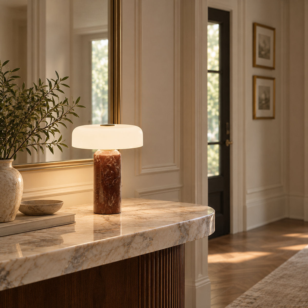 Tricolordeer Sculptural Marble LED Accent Lamp