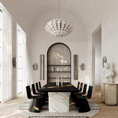 Aimi 12 Vintage Gold Leaf Chandelier Ceiling Light