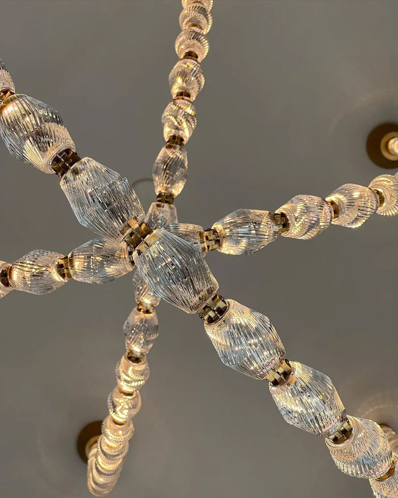 Luxury Crystal Beaded Long Chandelier for High Ceiling 12ft/10ft(customize)