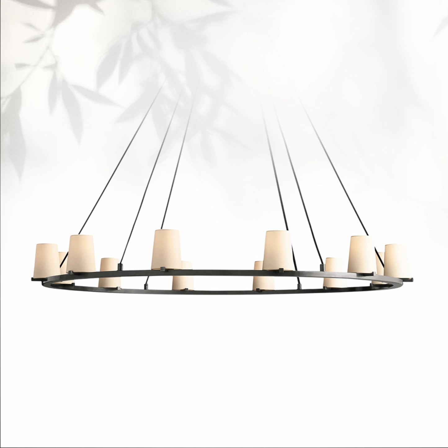 Paricia Fabric Shade Round Chandelier 36" 48" 60″
