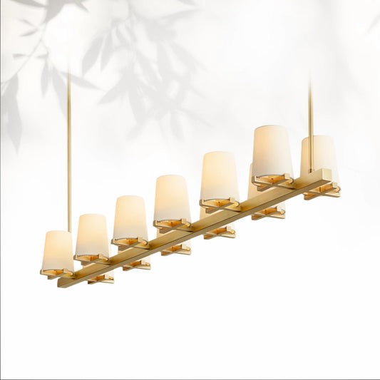 Paricia Fabric Shade Linear Chandelier 49" 60”