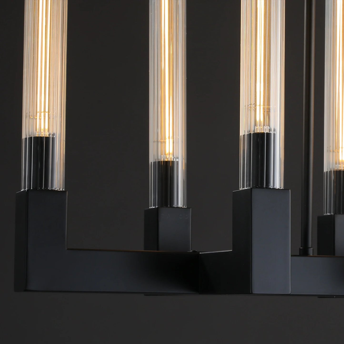 Cannel Glass Linear Chandelier 55"67"