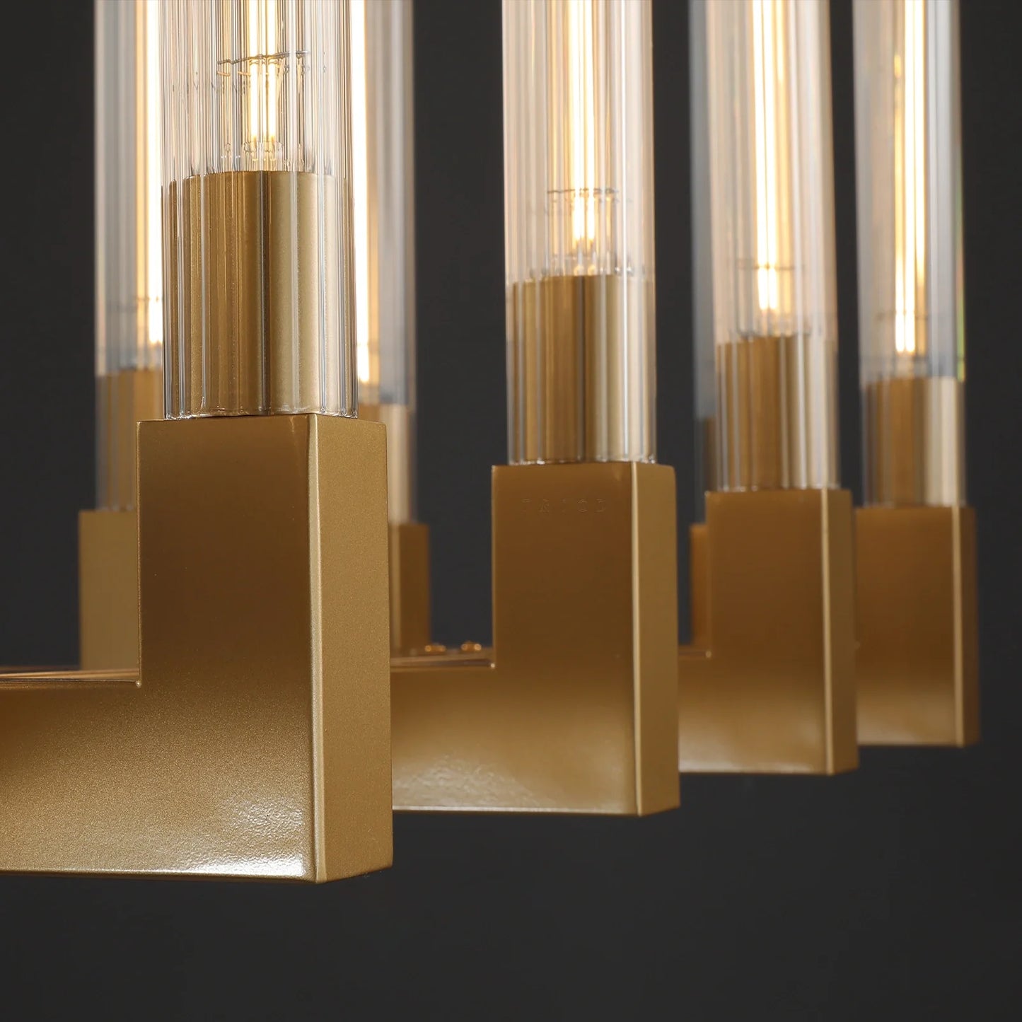 Cannel Glass Linear Chandelier 55"67"