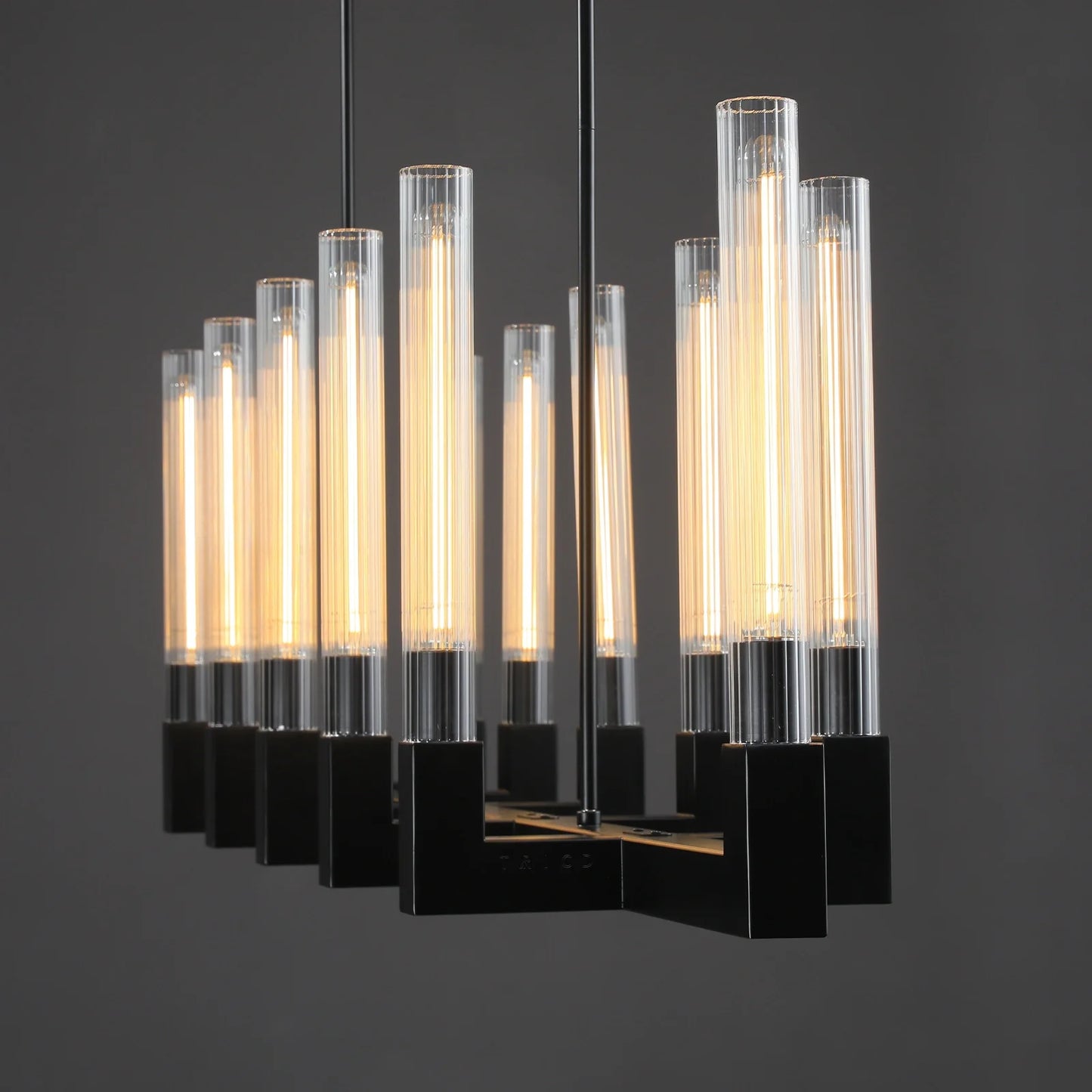 Cannel Glass Linear Chandelier 55"67"
