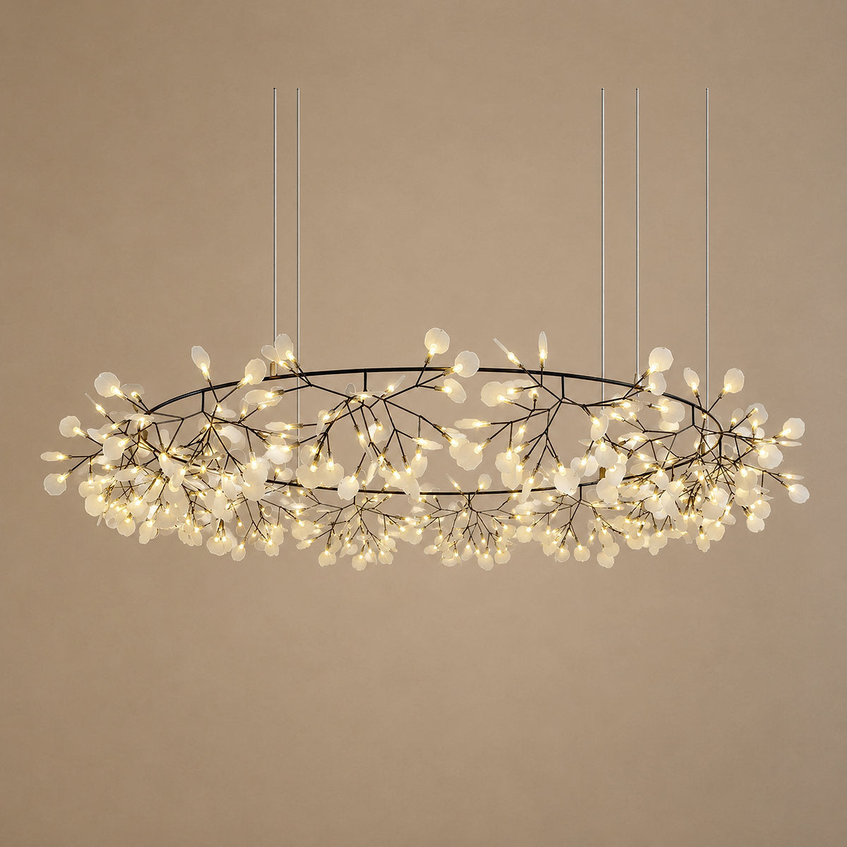 Firefly-Glow Black LED Branch Chandelier