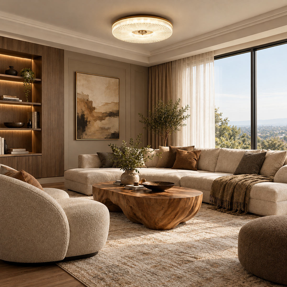 Round Integrated LED Flush Mount Ceiling Lamp