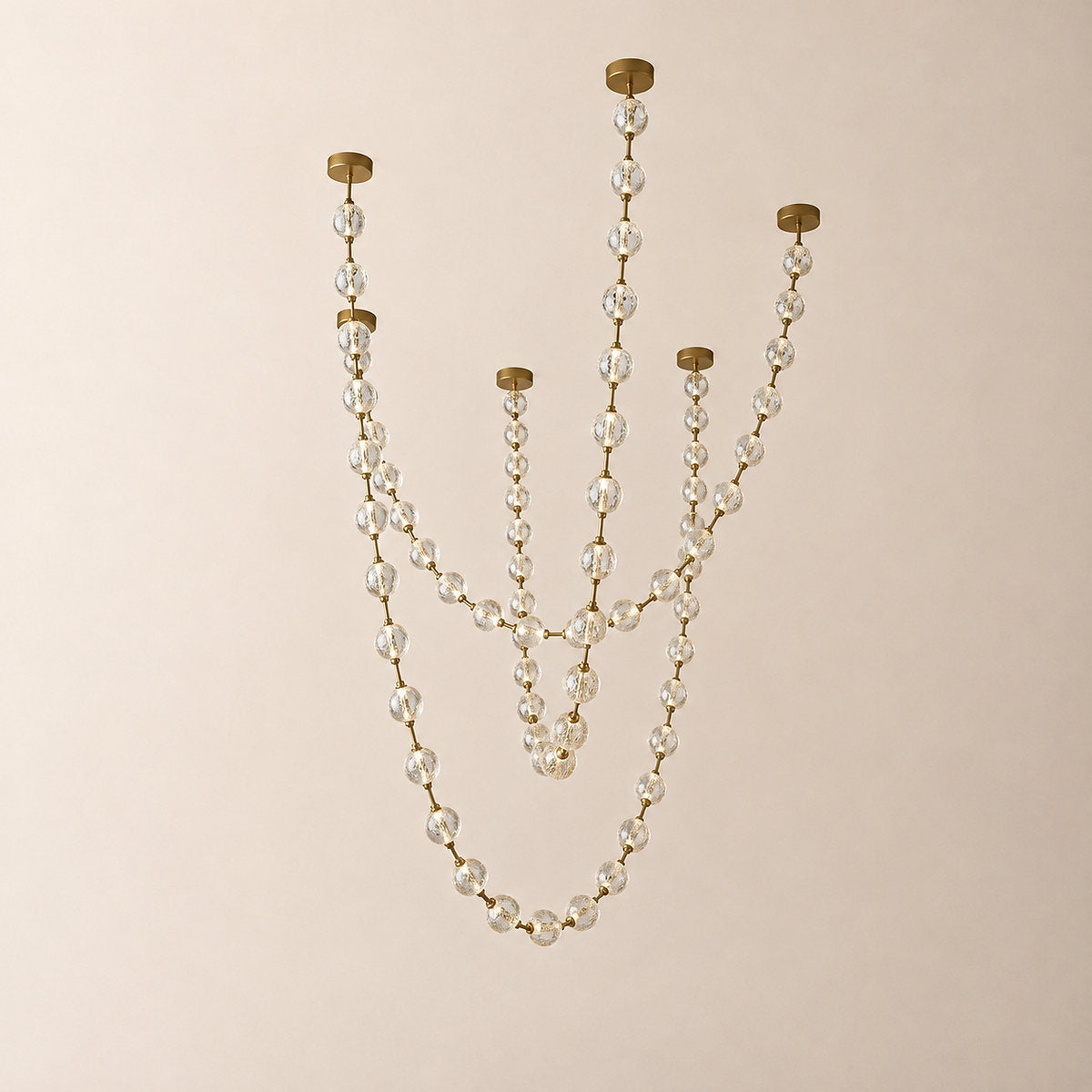 Draped Acrylic Sphere Link Chandelier