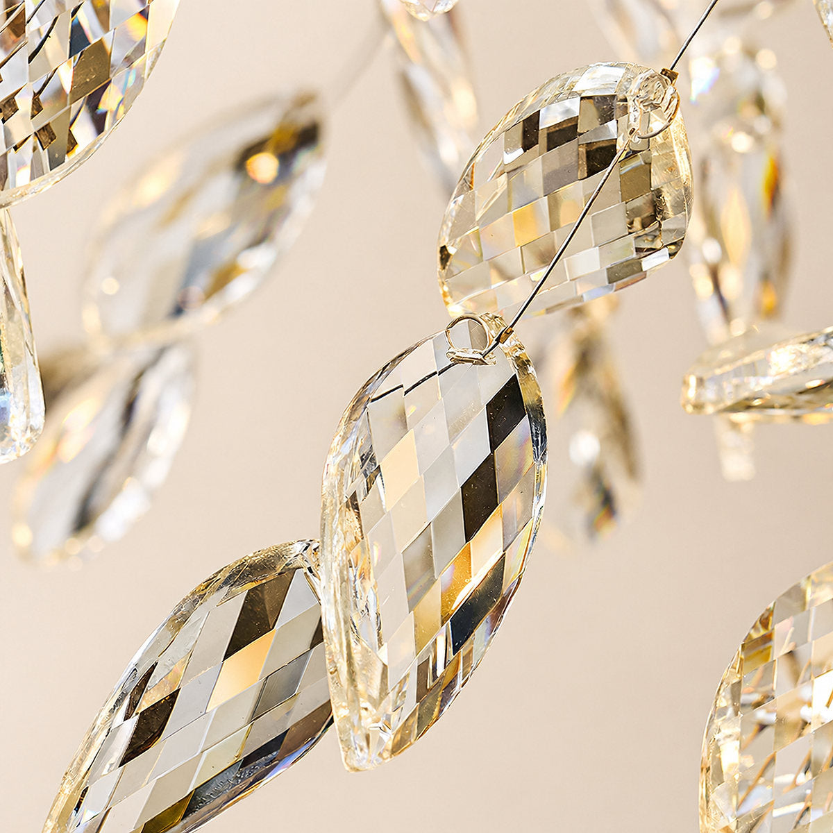 Hanging Crystal and Brass Chandelier