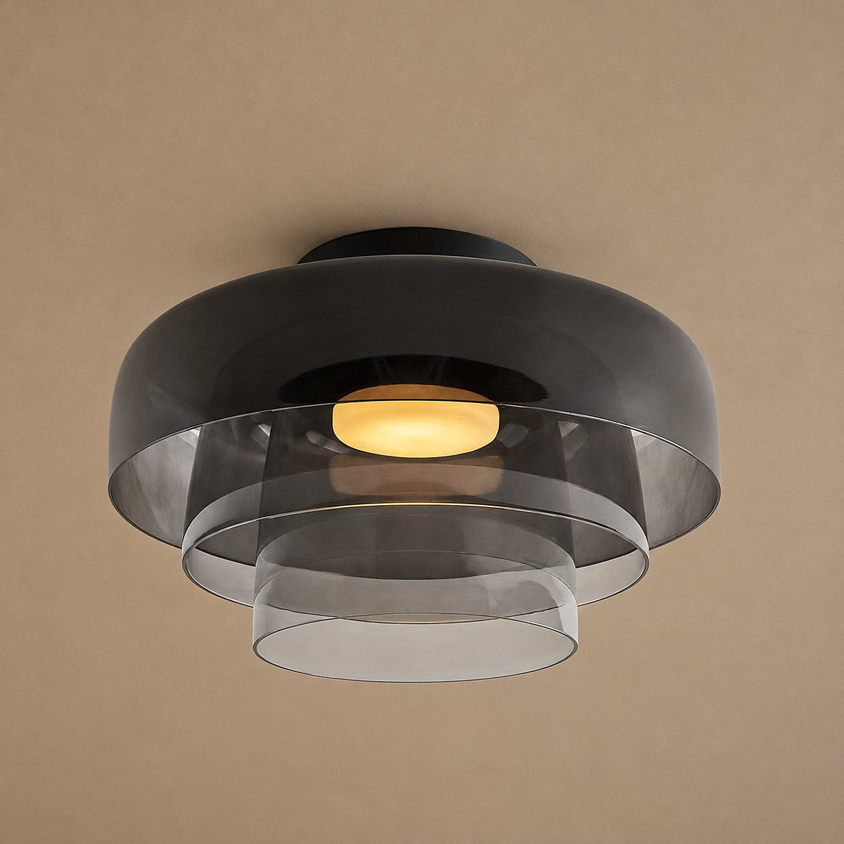Tricolordeer Layered Tinted Glass Disc Ceiling Light