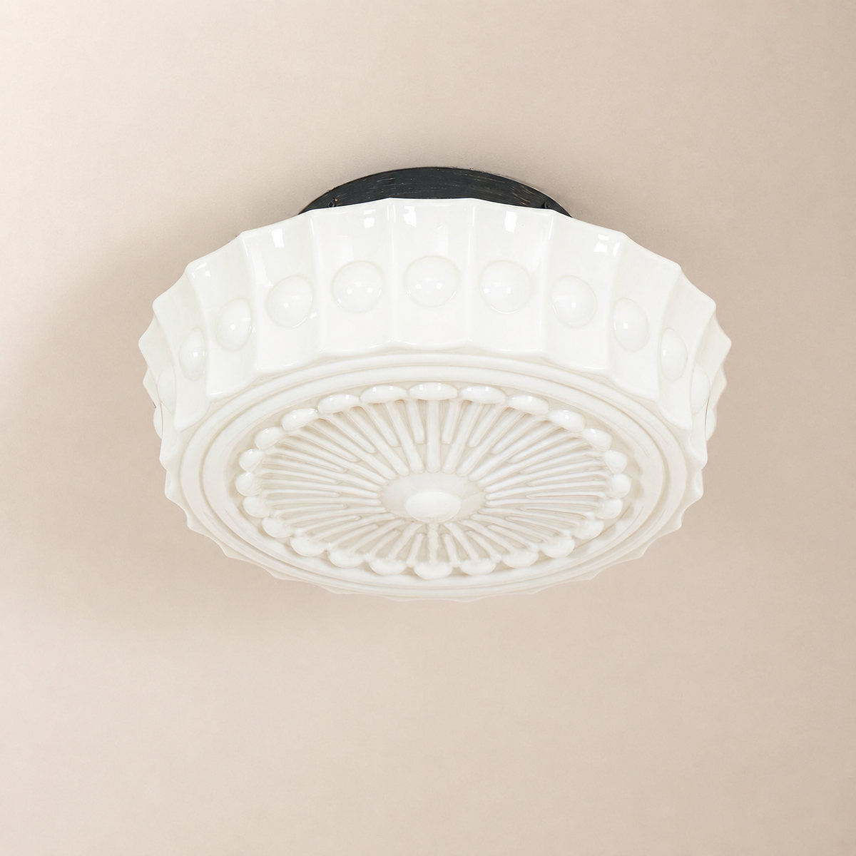 Charles Edwards Ceiling Light, 14.2~17.7-Inch x H 7.1~7.5-Inch, Black & Beige for Living Room