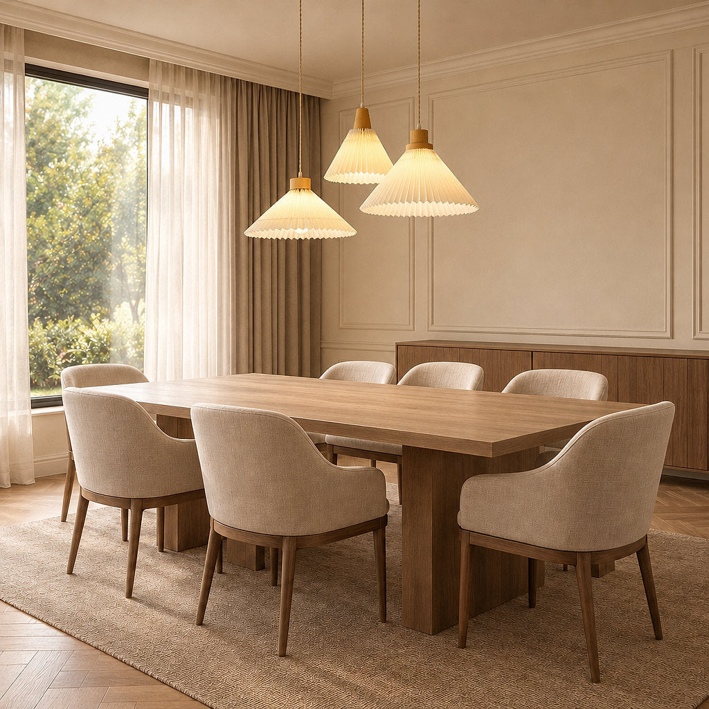 Tricolordeer Folded Paper & Wood Pendant Light