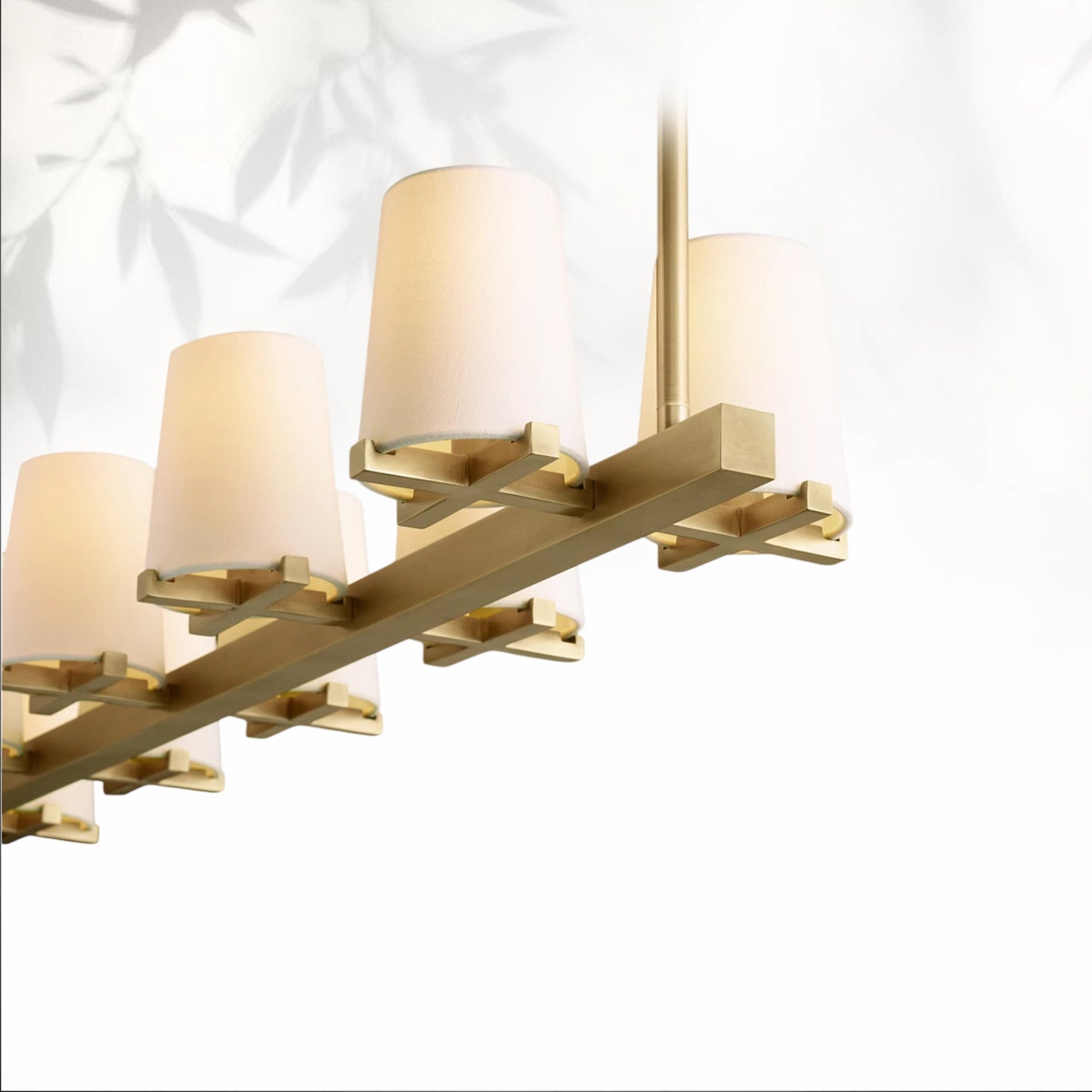 Paricia Fabric Shade Linear Chandelier 49" 60”