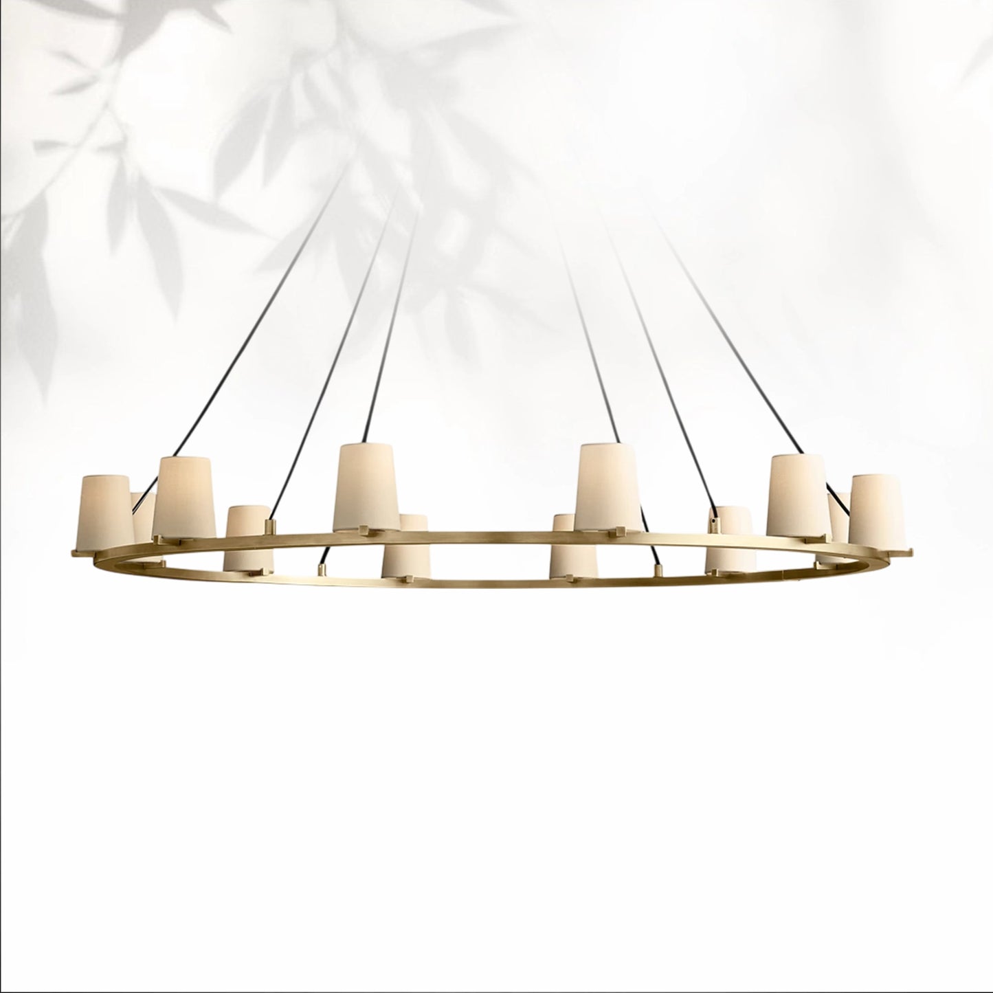 Paricia Fabric Shade Round Chandelier 36" 48" 60″