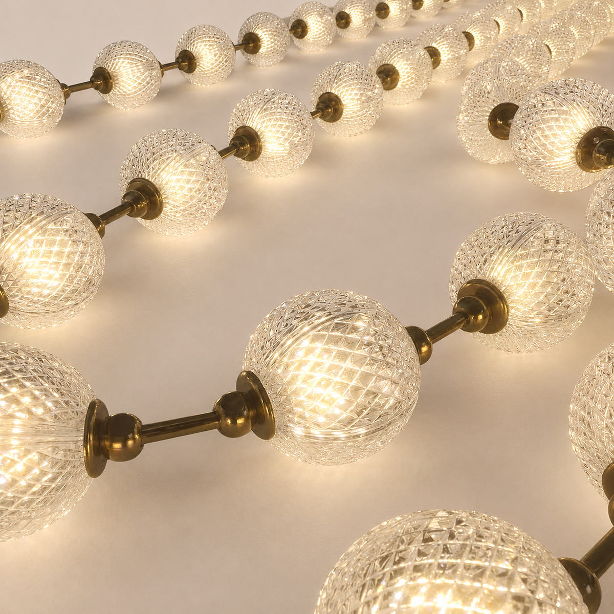 Draped Acrylic Sphere Link Chandelier