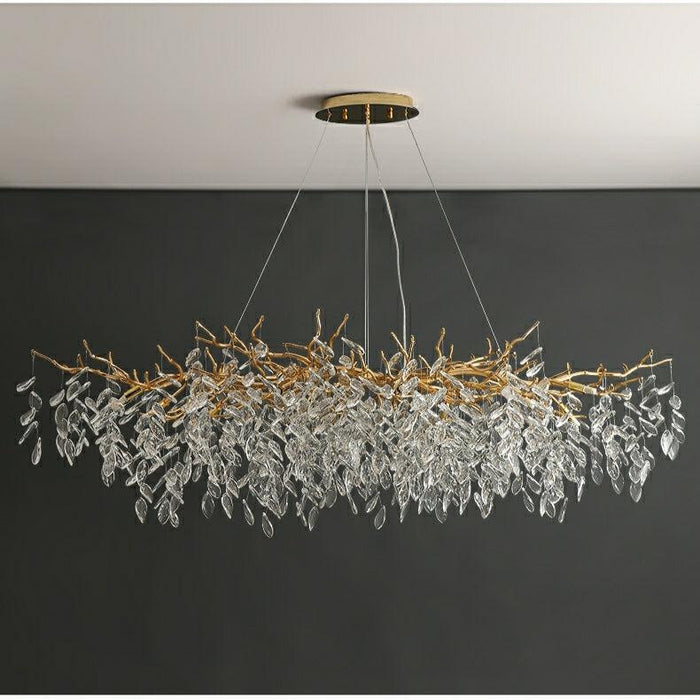 Albero Modern French-Style Branch Crystal Chandelier with Crystal Leaf