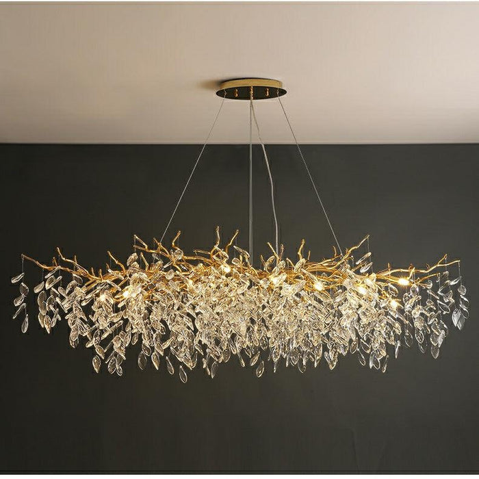 Albero Modern French-Style Branch Crystal Chandelier with Crystal Leaf