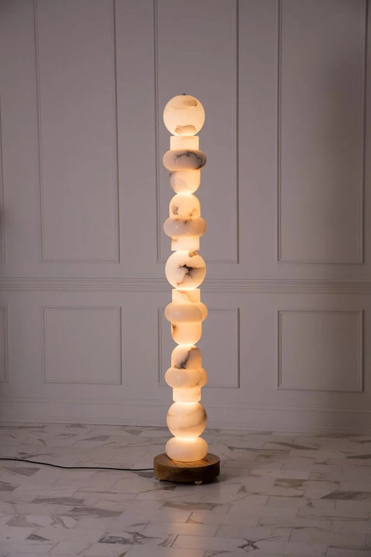 Alabaster Totem 16 Floor Lamp, Living Room Standing Lamp