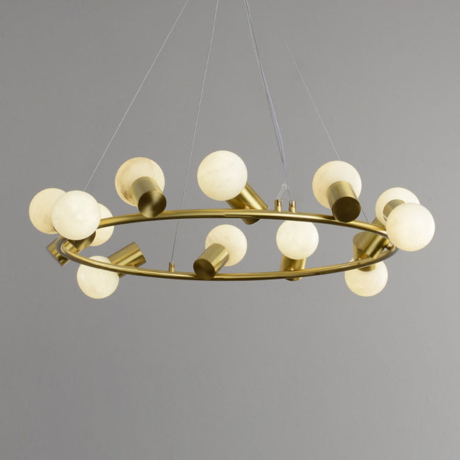 Alabaster Raechella Brass Chandelier