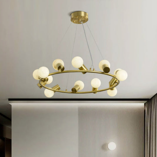 Alabaster Raechella Brass Chandelier