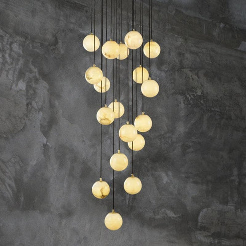 Alabaster Global Staircase Chandelier