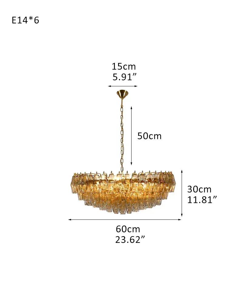 Modernist Chandelier ceiling brass satin frame decor for sitting room | Purple Blown Glass D60*H30CM D23.62"*H11.81" Amber American Vintage chandelier lamp