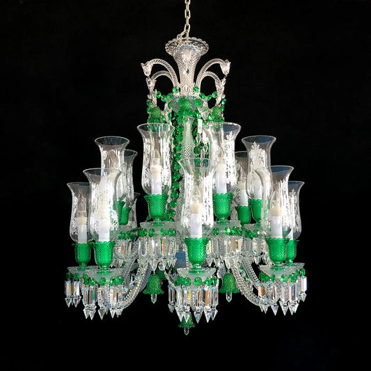 Clear & Green Crystal Lighting Chandelier
