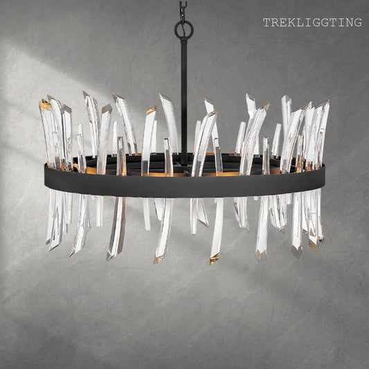 Revel 8 - Light Unique Wagon Wheel Chandelier with Crystal Accents