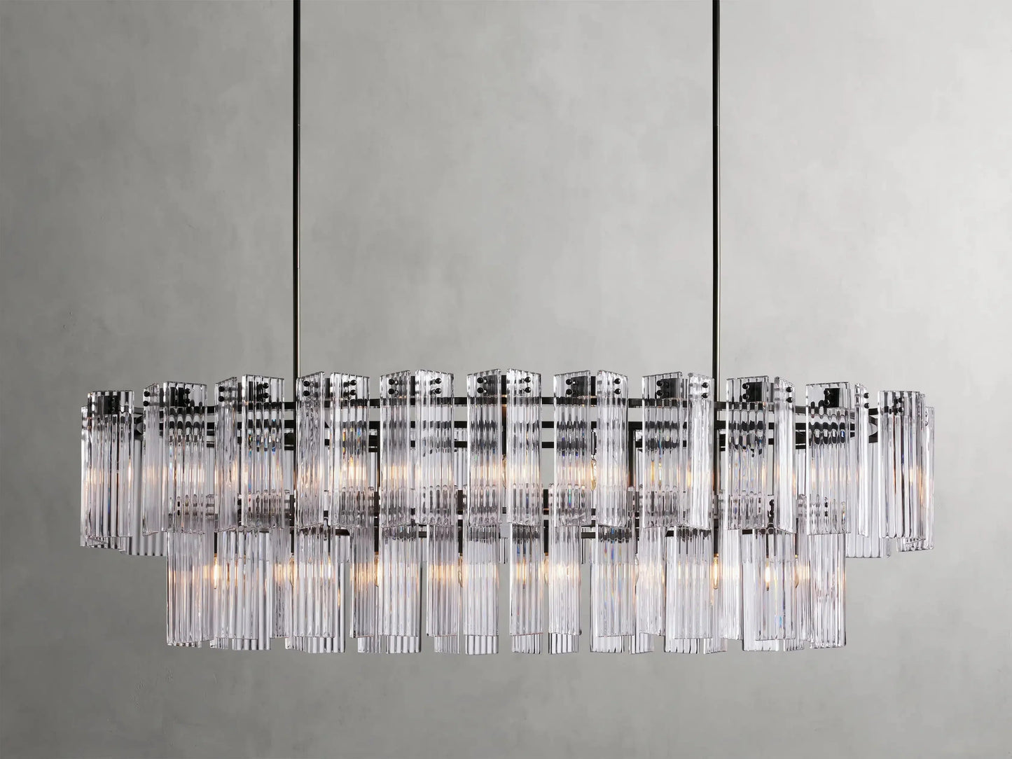 Delsie Oval Art Glass Chandelier