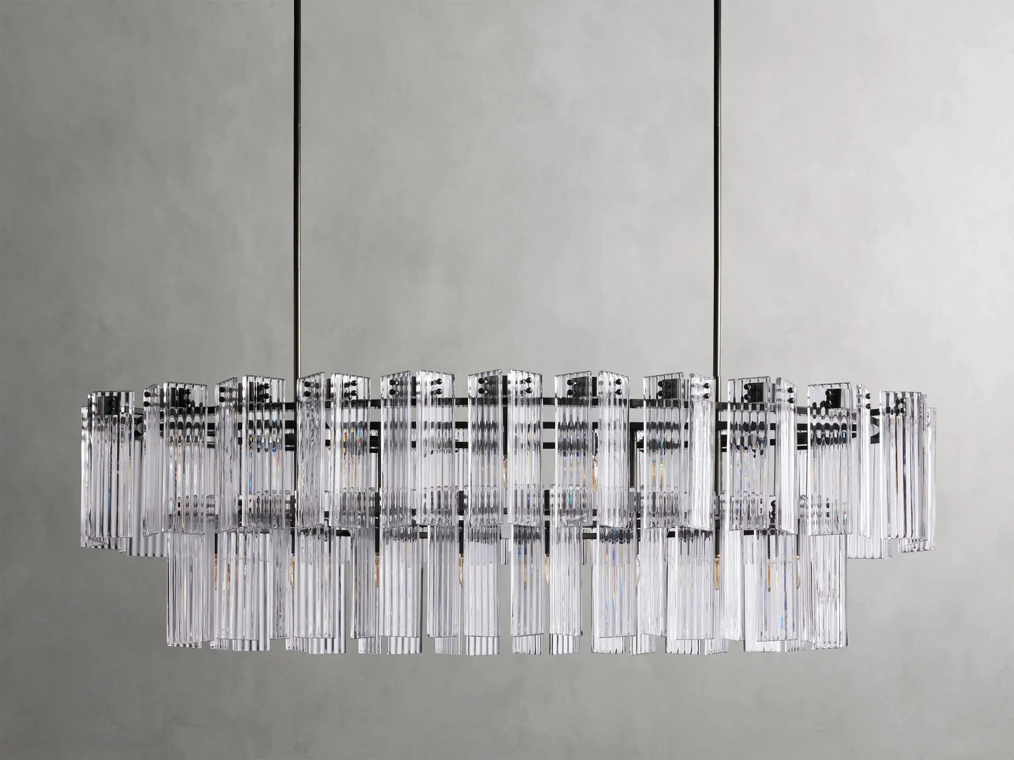 Delsie Oval Art Glass Chandelier