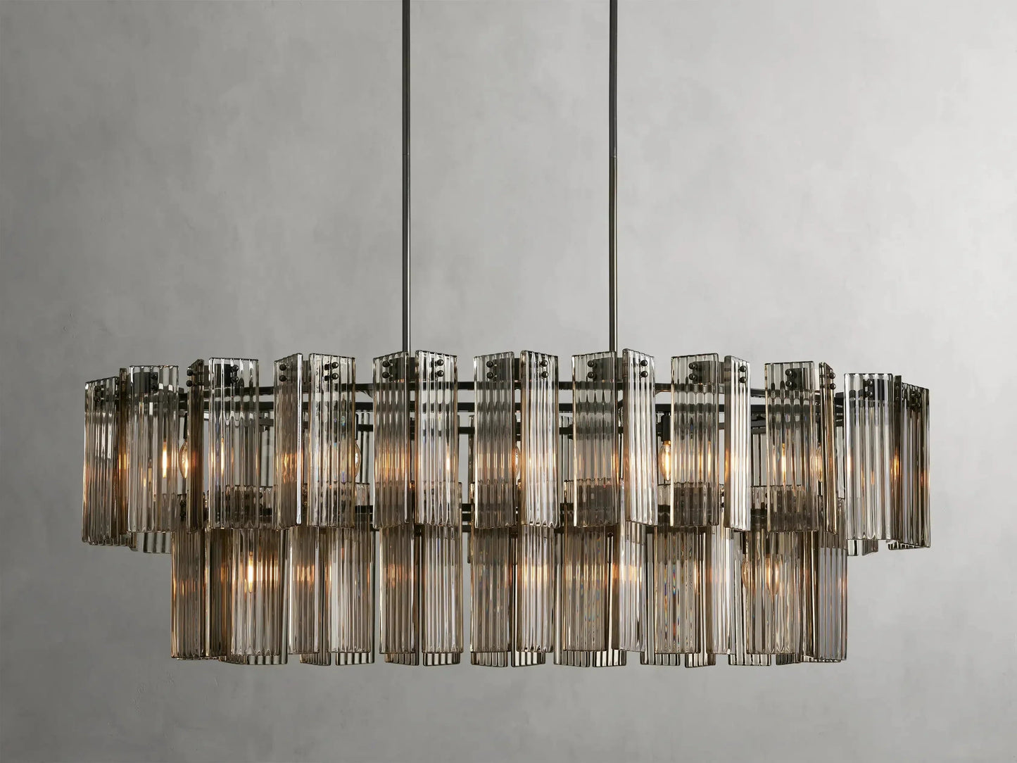 Delsie Oval Art Glass Chandelier