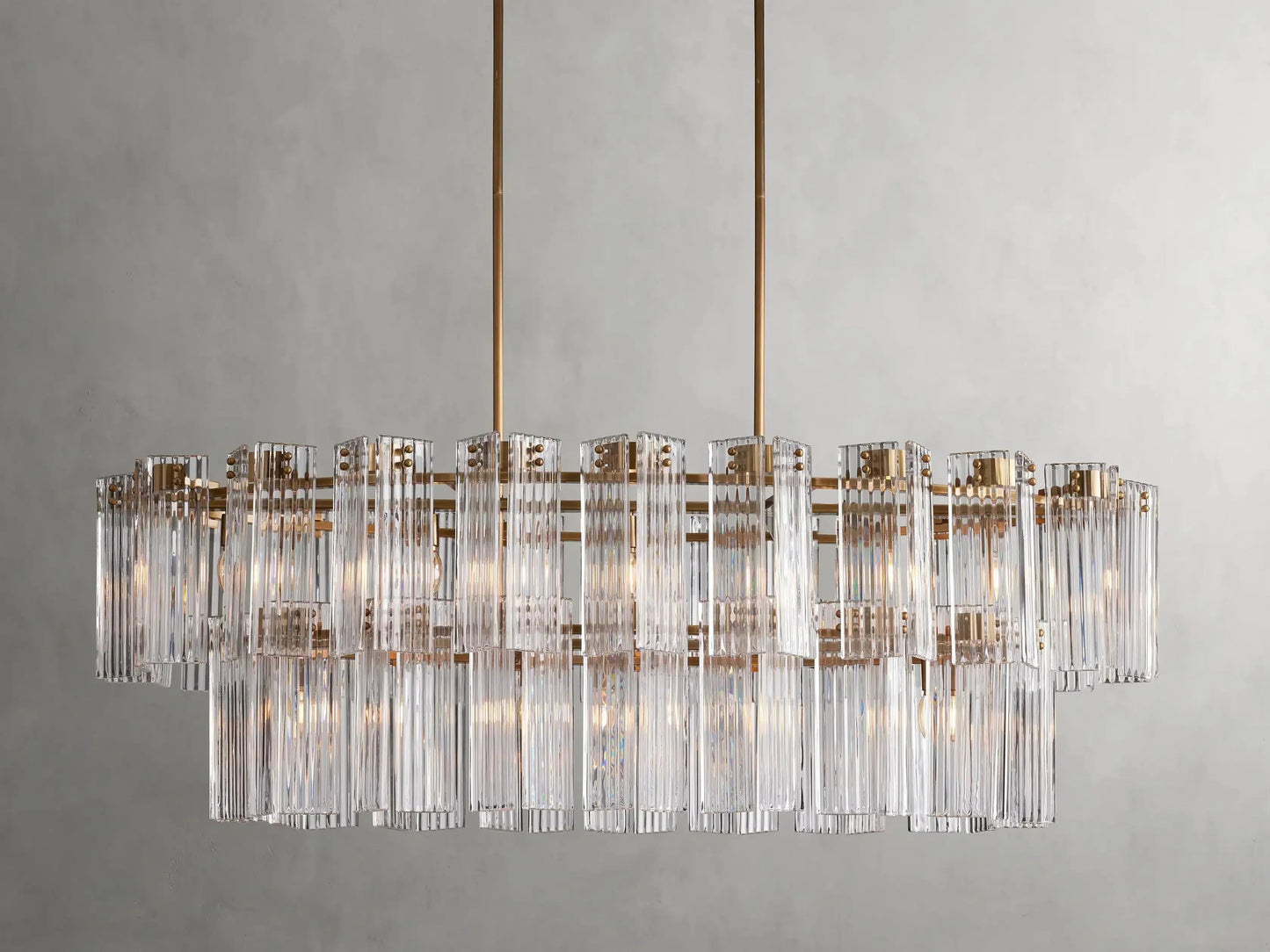 Delsie Oval Art Glass Chandelier